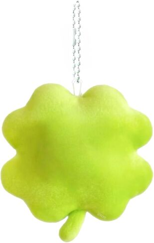 St. Patrick's Day Bag Charms Cute Plush Clover Shamrock Good Luck Keychain Purse Charms for Handbags Gift in Kuwait