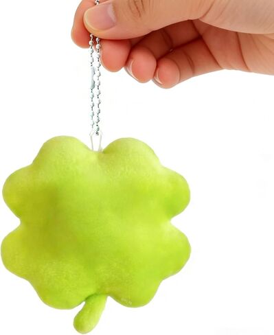 St. Patrick's Day Bag Charms Cute Plush Clover Shamrock Good Luck Keychain Purse Charms for Handbags Gift in Kuwait