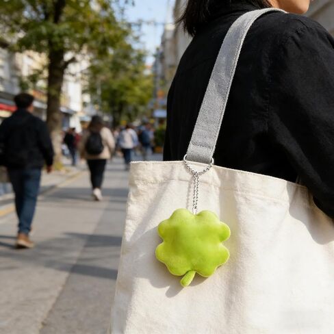St. Patrick's Day Bag Charms Cute Plush Clover Shamrock Good Luck Keychain Purse Charms for Handbags Gift in Kuwait