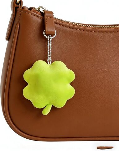 St. Patrick's Day Bag Charms Cute Plush Clover Shamrock Good Luck Keychain Purse Charms for Handbags Gift in Kuwait