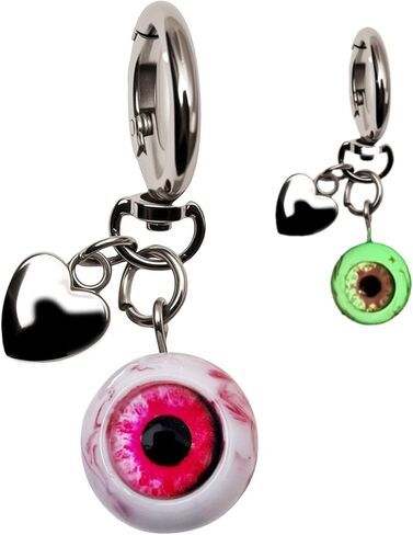 Gothic Horror Eyeball Keychain-resin bloodshot eyeball with luminous pendant, Halloween horror bag/key accessories in Saudi Arabia