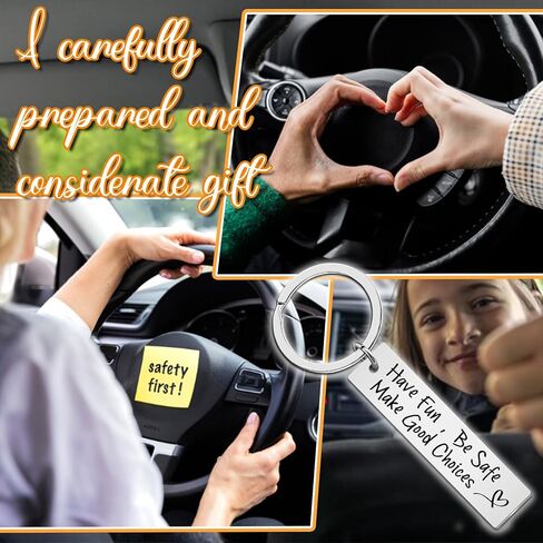 Drive Safe Keychain For Son Daughter Personalized New Driver Gifts Sweet 16 Key Chain Be Safe Keychain For Him Boys Make Good Choices Keychains in Kuwait