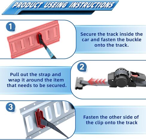 ANLULOAD E Track Retractable Ratchet Straps-Retractable Tie Down Straps-2 Packs 1In x 11.5Ft-for Boats, Jet Skis, Motorcycles, ATVs-BS:1,410lbs in Kuwait