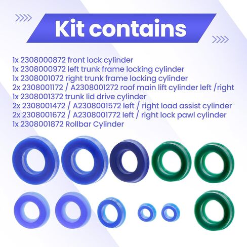 ASTROSYNC Rebuilt Seal kit Fit For Mercedes R230 2003-2011 Hydraulic Roof Cylinders Replace 2308000872 2308000972 2308001072 2308001172 2308001372 2308001472 2308001672 2308001872 in Saudi Arabia