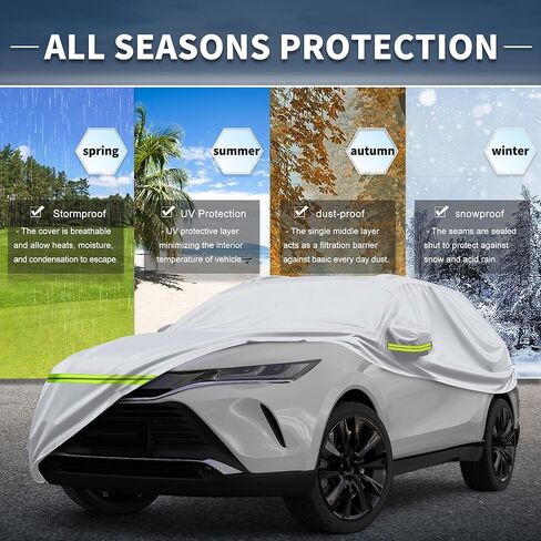 غطاء سيارة X AUTOHAUX لسيارة Toyota Voxy من الألومنيوم، غطاء سيارة كامل من القطن للاستخدام الخارجي في جميع الأحوال الجوية مقاوم للماء ومقاوم للرياح وحماية من الشمس مع سحاب للباب in Saudi Arabia