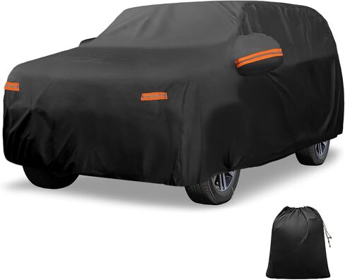 X AUTOHAUX Car Cover Outdoor Waterproof Sun Rain Snow Hail Protection with Left Side Door Zipper Aluminum Film for Kia Telluride in Saudi Arabia