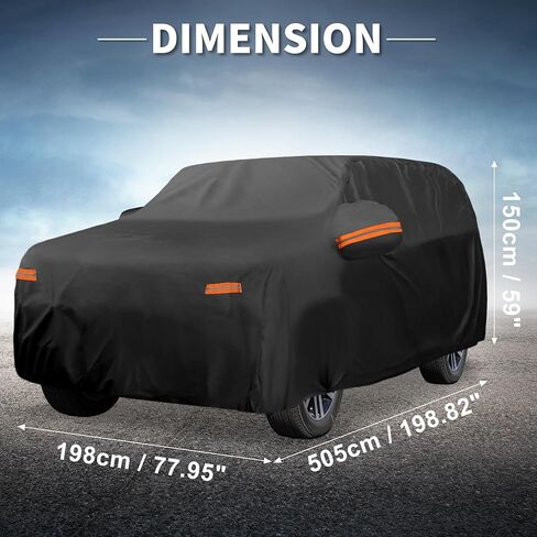 X AUTOHAUX Car Cover Outdoor Waterproof Sun Rain Snow Hail Protection with Left Side Door Zipper Aluminum Film for Kia Telluride in Saudi Arabia