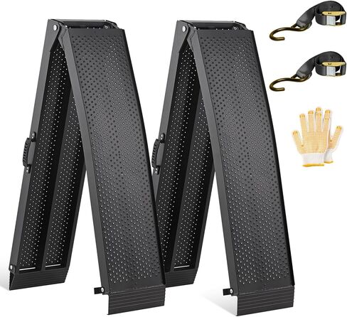 fachnuo 2pc الألومنيوم شاحنة بيك اب المنحدر 7.5ft قدرة 1500 رطل، تحميل سلالم للدراجات النارية مع مقبض، جزازة العشب، atvs utvs، عربة الغولف، محرك العشب، قابلة للطي سقيفة المحمولة in Kuwait