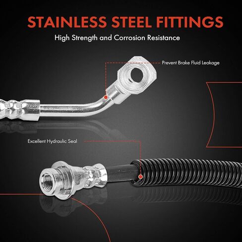 A-Premium Front Driver Side Brake Hydraulic Hose Compatible with Select Chevrolet and GMC Models - Express 3500/Express 2500 1996-2002, G30 1996, Savana 2500/Savana 3500 1996-2002, G3500 1996 in Saudi Arabia