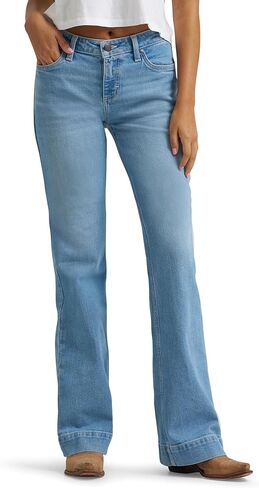 Wrangler Women's Retro Mae Mid Rise Wide Leg Trouser Jean, Bridget, 35W x 32L in Saudi Arabia