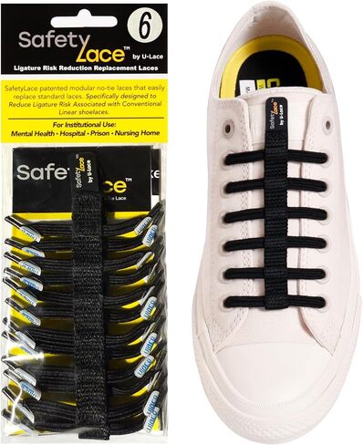 U-Lace SafetyLace - أحذية ذات فتحات 4-6 - أربطة أحذية آمنة مضادة للربط لمرضى الرعاية الصحية السلوكية in Kuwait