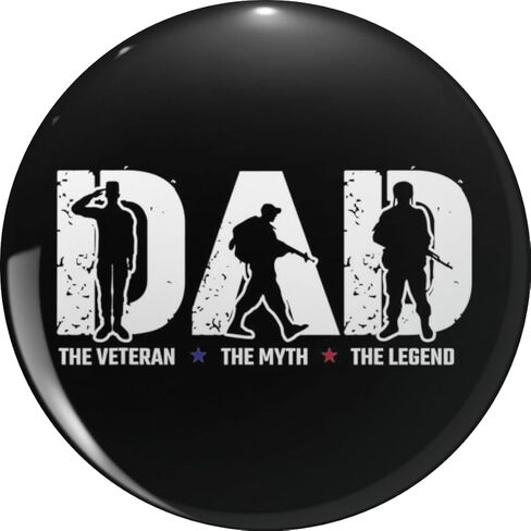 Veteran Dad Myth Legend Cool Father's Day Military Gift Army Navy Pin Lapel Pin Brooch Steel Pins Badge 0.75" in Saudi Arabia