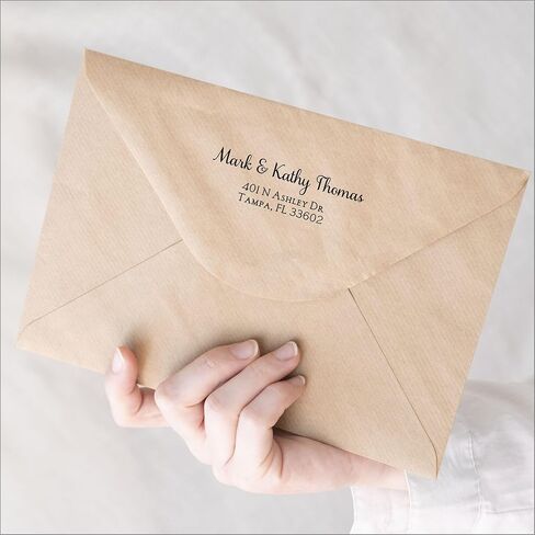 Address Stamp | Self Inking Return Address Rubber Stamper, Pre-Inked with Black Ink | for Wedding Invitations, Holiday Cards, Business Envelopes, Housewarming Gift in Saudi Arabia