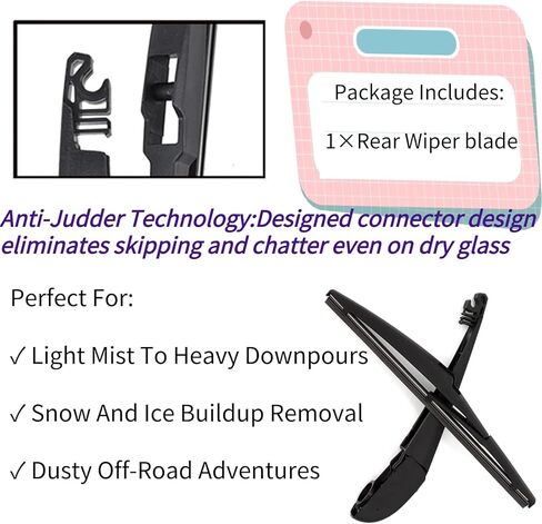Rear Wiper Blade for Toyota Highlander 2020-2024 2023 2022 2021 Exact Fit Hybrid LE Limited Platinum XLE XSE SR5 TRD Pro L Bronze Capstone trim Rear Back Windshield Wiper Blade OEM Replacement in Saudi Arabia
