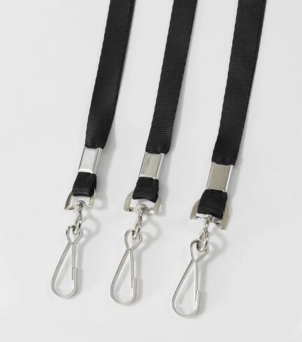 100 Pack Black Lanyard with Swivel Hook, Bulk Flat Neck Lanyards for ID Badges Holder and Keys in Kuwait