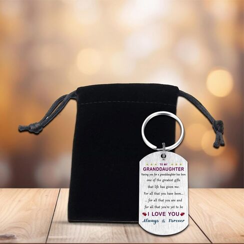 CPLJW Granddaughter Keychain Gifts - Gifts for Granddaughter, Remember I love You for Teen Girls Birthday Mothers Day Graduation Easter Gift in Saudi Arabia