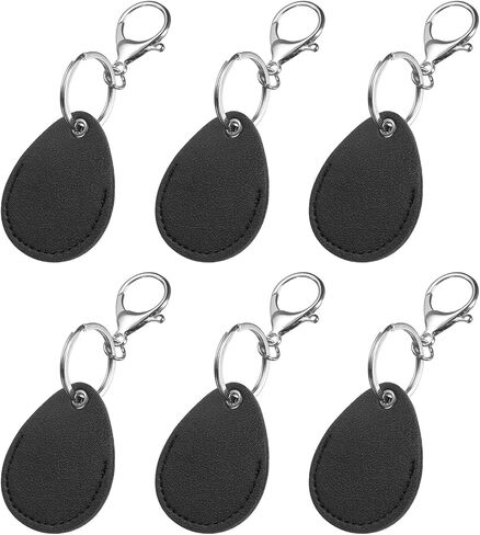 uxcell 6pcs Leather Key Fob, PU Leather Car Keychain Blanks Key Holder with Key Rings for Key ID Cards DIY Laser Engraving in Saudi Arabia