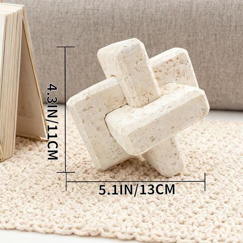 FlidRunest 3 ربط عقدة النحت ديكور لطاولة القهوة، الراتنج عقدة التماثيل ديكور المنزل للجرف، الطراز الحديث بوهو تمثال طاولة القهوة ديكور الحلي عقدة لغرفة المعيشة، سطح المكتب، رف الكتب in Kuwait