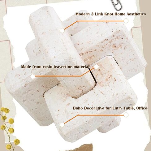 FlidRunest 3 ربط عقدة النحت ديكور لطاولة القهوة، الراتنج عقدة التماثيل ديكور المنزل للجرف، الطراز الحديث بوهو تمثال طاولة القهوة ديكور الحلي عقدة لغرفة المعيشة، سطح المكتب، رف الكتب in Kuwait