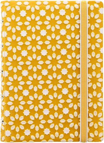 Filofax B115071U Refillable Notebook, Pocket Size, 112 ruled moveable pages. Includes 4 Indexes (one with pocket), page marker and elastic closure, Yellow & White in Saudi Arabia
