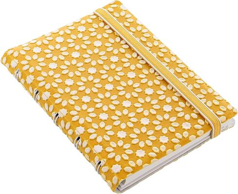 Filofax B115071U Refillable Notebook, Pocket Size, 112 ruled moveable pages. Includes 4 Indexes (one with pocket), page marker and elastic closure, Yellow & White in Saudi Arabia