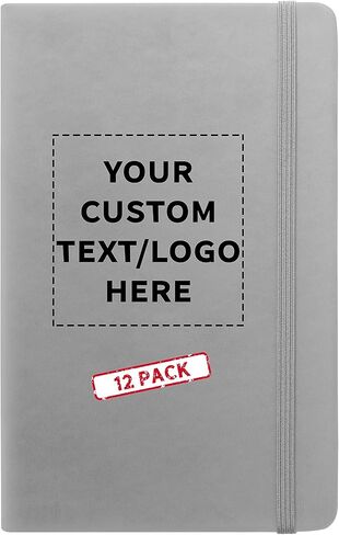 DISCOUNT PROMOS 24 Barrington Hardcover Journals with Band Pack - Customizable Text, Logo - 80 pages, Shimmer Cover, Ribbon bookmark - Black in Kuwait