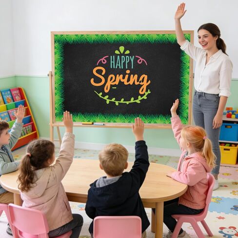AnyDesign 24Pcs Green Grass Jumbo Bulletin Board Border Trim Border Spring Grass Flower Self Adhesive Bulletin Board Stickers for School Classroom Office Party Decor in Saudi Arabia