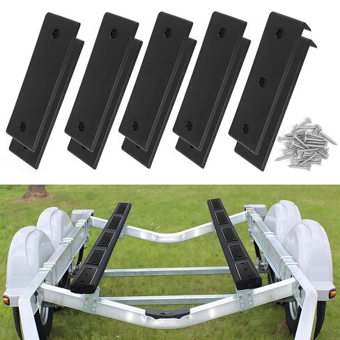 Boat Trailer Bunk Slides 3"×10", Heavy-Duty Bunk Slick Pads 10-Pack, Glide Bunk Enders for Easy Boat Launching & Loading, Compatible with Most Boat Trailers in Kuwait