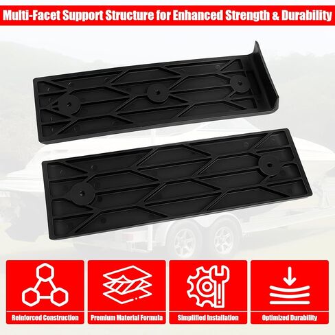 Boat Trailer Bunk Slides 3"×10", Heavy-Duty Bunk Slick Pads 10-Pack, Glide Bunk Enders for Easy Boat Launching & Loading, Compatible with Most Boat Trailers in Kuwait