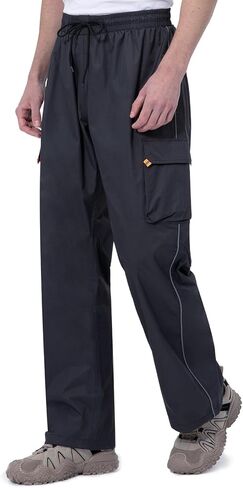 RainRider Rain Pants Waterproof Men Women Lightweight Rain Over Trousers Cargo Hiking Pants for Golf Riding Fishing in Kuwait