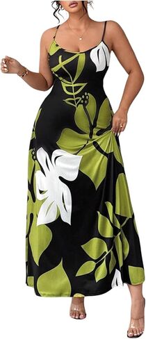 Verdusa Women's Plus Size Floral Holiday Dresses Boho A Line Maxi Cami Dress in Saudi Arabia