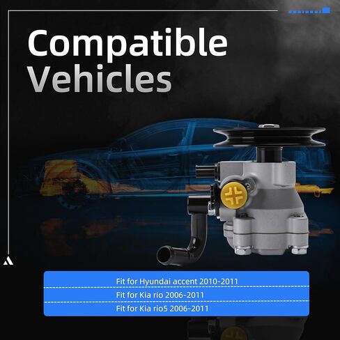 96-4052 Power Steering Pump with Pulley for Hyundai accent 2010-2011, for Kia rio 2006-2011, for Kia rio5 2006-2011, Power Assist Pump Replace# 964052, 571001E001 in Saudi Arabia