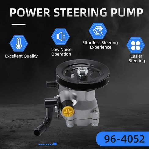96-4052 Power Steering Pump with Pulley for Hyundai accent 2010-2011, for Kia rio 2006-2011, for Kia rio5 2006-2011, Power Assist Pump Replace# 964052, 571001E001 in Saudi Arabia