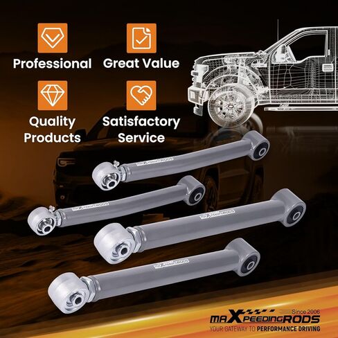 maXpeedingrods Adjustable 0-6" Lift Rear Control Arms for Jeep Wrangler JK JKU 2007-2018 2/4 Door, Upper Lower 4 Pcs in Saudi Arabia