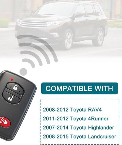 مفتاح ذكي فوب لهايلاندر 2007-2014، FengRKey مفتاح التحكم عن بعد متوافق مع تويوتا هايلاندر 2007-2014 HYQ14AAB 271451-3370 89904-35030 in Kuwait