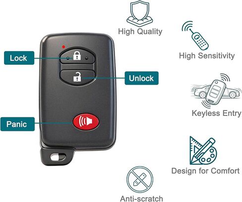 مفتاح ذكي فوب لهايلاندر 2007-2014، FengRKey مفتاح التحكم عن بعد متوافق مع تويوتا هايلاندر 2007-2014 HYQ14AAB 271451-3370 89904-35030 in Kuwait