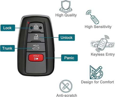 Smart Key Fob for Toyota Camry 2018-2022, FengRKey Remote Control Key Fob Compatible for Toyota Camry 2018-2022 HYQ14FBA 89904-06220 89904-06240 281451-0351 in Kuwait