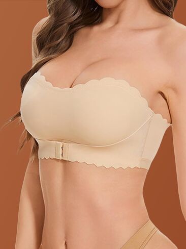 Women's Strapless Bra Gathering Seamless Wrap Bras Invisible Bralette Wirefree Non-Slip Tube Top with Support in Saudi Arabia