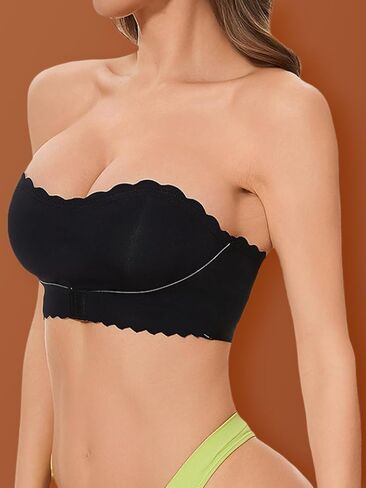 Women's Strapless Bra Gathering Seamless Wrap Bras Invisible Bralette Wirefree Non-Slip Tube Top with Support in Saudi Arabia