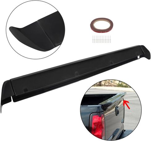 SCITOO PU Rear Window Rear Wing Spoiler Tailgate Fit for 1999-2006 Chevrolet Silverado Sierra Matte Black in Saudi Arabia
