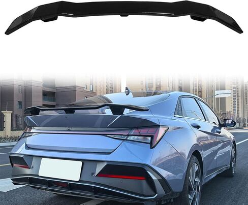 Rear Trunk Spoiler Wing, Compatible with 2021-2025 Hyundai Elantra, N Style Gloss Black ABS Tail Trunk Lip Spoiler Boot Lid, 1PC in Saudi Arabia