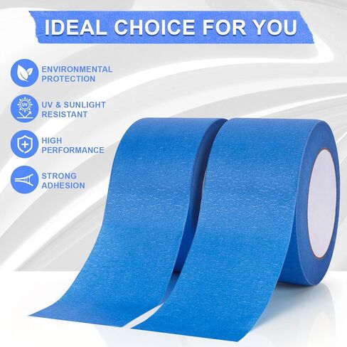 NEOACT 12 Rolls Blue Painters Tape 2 Inches Wide,100 FT Multi-Surface Masking Tape No Residue Painters Tape for Wall Painting,Labeling,Packing,DIY Craft Arts in Kuwait