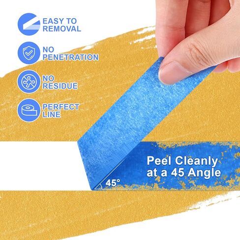 NEOACT 12 Rolls Blue Painters Tape 2 Inches Wide,100 FT Multi-Surface Masking Tape No Residue Painters Tape for Wall Painting,Labeling,Packing,DIY Craft Arts in Kuwait