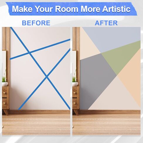 NEOACT 12 Rolls Blue Painters Tape 2 Inches Wide,100 FT Multi-Surface Masking Tape No Residue Painters Tape for Wall Painting,Labeling,Packing,DIY Craft Arts in Kuwait