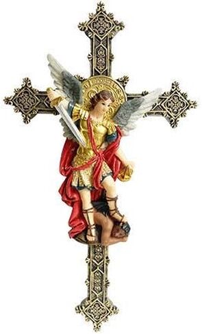 Annie's Boutique San Miguel Wall Mounted Resin Catholic Cross Wall St Michael Crucifix Home Decoration (12 Inches) in Kuwait