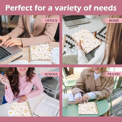 Cute Pink Preppy Cat Journal Notebook, Journaling Notebooks for Women Girls Work School Office Supplies, Gifts for Cat Lovers, Hardcover Journal Lined Notebook Spiral, 5.5x8.3 in Saudi Arabia