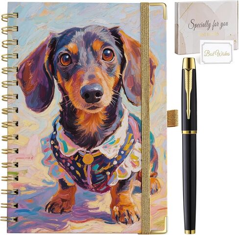 Dachshund Gifts Dachshund Gifts for Women A5 Spiral Notebook Journal 200 Pages A5 Lined with Pen Weiner Dog Gift For Women Dog Mom Dad Gift in Kuwait