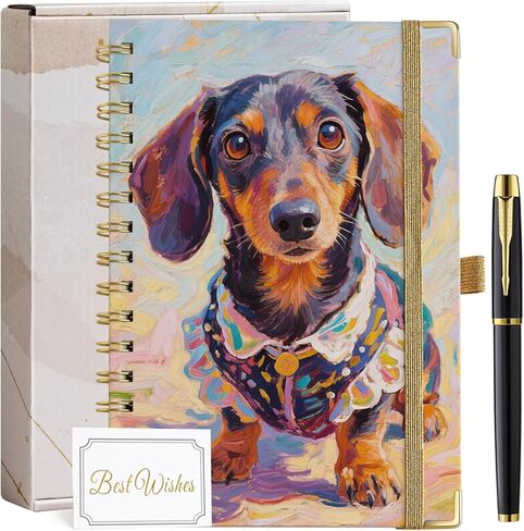Dachshund Gifts Dachshund Gifts for Women A5 Spiral Notebook Journal 200 Pages A5 Lined with Pen Weiner Dog Gift For Women Dog Mom Dad Gift in Kuwait