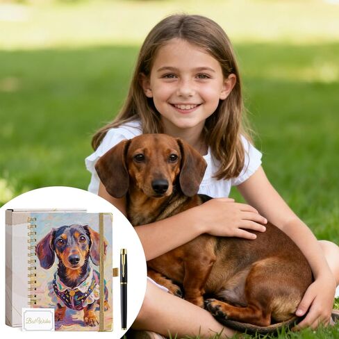 Dachshund Gifts Dachshund Gifts for Women A5 Spiral Notebook Journal 200 Pages A5 Lined with Pen Weiner Dog Gift For Women Dog Mom Dad Gift in Kuwait