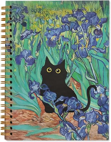 Cute Pink Preppy Cat Journal Notebook, Journaling Notebooks for Women Girls Work School Office Supplies, Gifts for Cat Lovers, Hardcover Journal Lined Notebook Spiral, 5.5x8.3 in Saudi Arabia